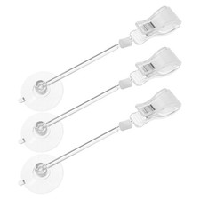 3Pcs Fish Tank Suction Clips Transparent with Anti Slip Surface for Aquarium Use