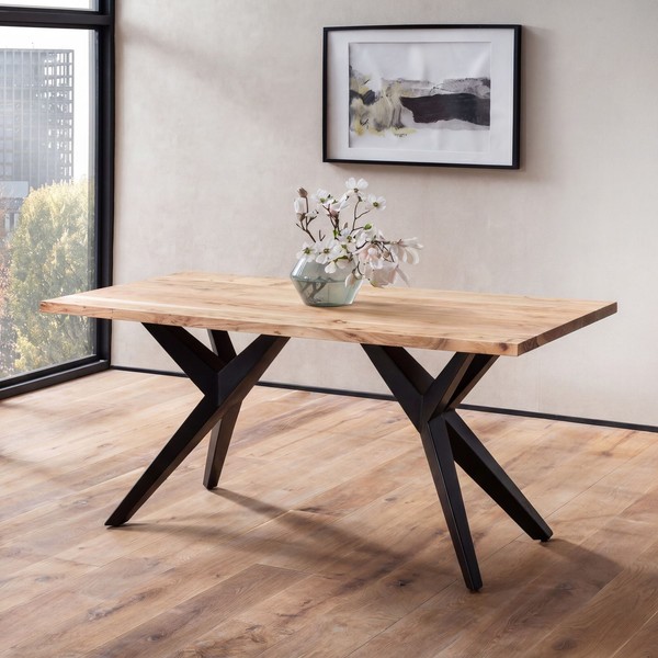 Esszimmertisch FineBuy KüChentisch Akazie 180 Cm Holz Massiv Esstisch Loft Groß-image