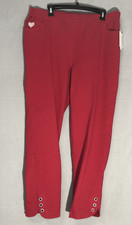 Quacker Factory Dream Jeannes Lipstick Red Pull on Reg. Ankle pant w/t grommets