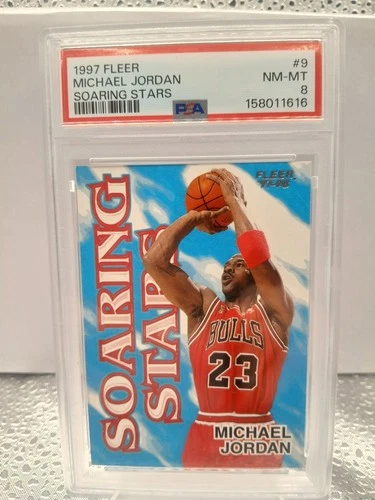 1997 FLEER SOARING STARS #9 MICHAEL JORDAN PSA 8. NEW SLAB. FREE SHIPPING!