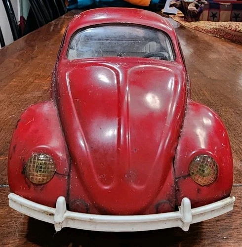 1960’s Tonka Volkswagen Beetle Red Pressed Steel Car 52680 Vintage Collectible