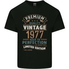 Camiseta Premium Vintage 48 Cumpleaños 1977 Hombre Algodón Ligero