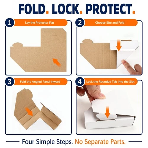 VelvetAura 80 Pack Adjustable Cardboard Corner Protectors for Shipping, Fits ... image 4