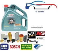 KIT TAGLIANDO 4 LT OLIO CASTROL 5W40+4 FILTRI KIA RIO III 1.1 CRDi dal 2011