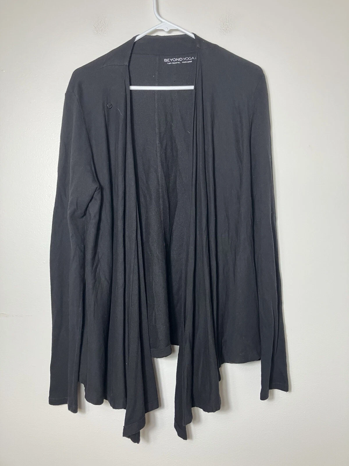 beyond-yoga soften up open long sleeves casual comfort pima jacket