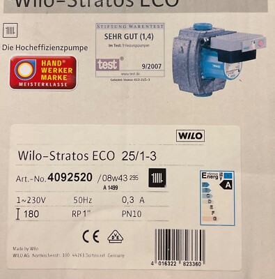 WILO STRATOS ECO 25/1-3 180mm 4092520 Umwälzpumpe Heizungspumpe