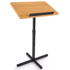 	Portable Floor Lectern Podium Stand-Height Adjustable Steady Standing Design	