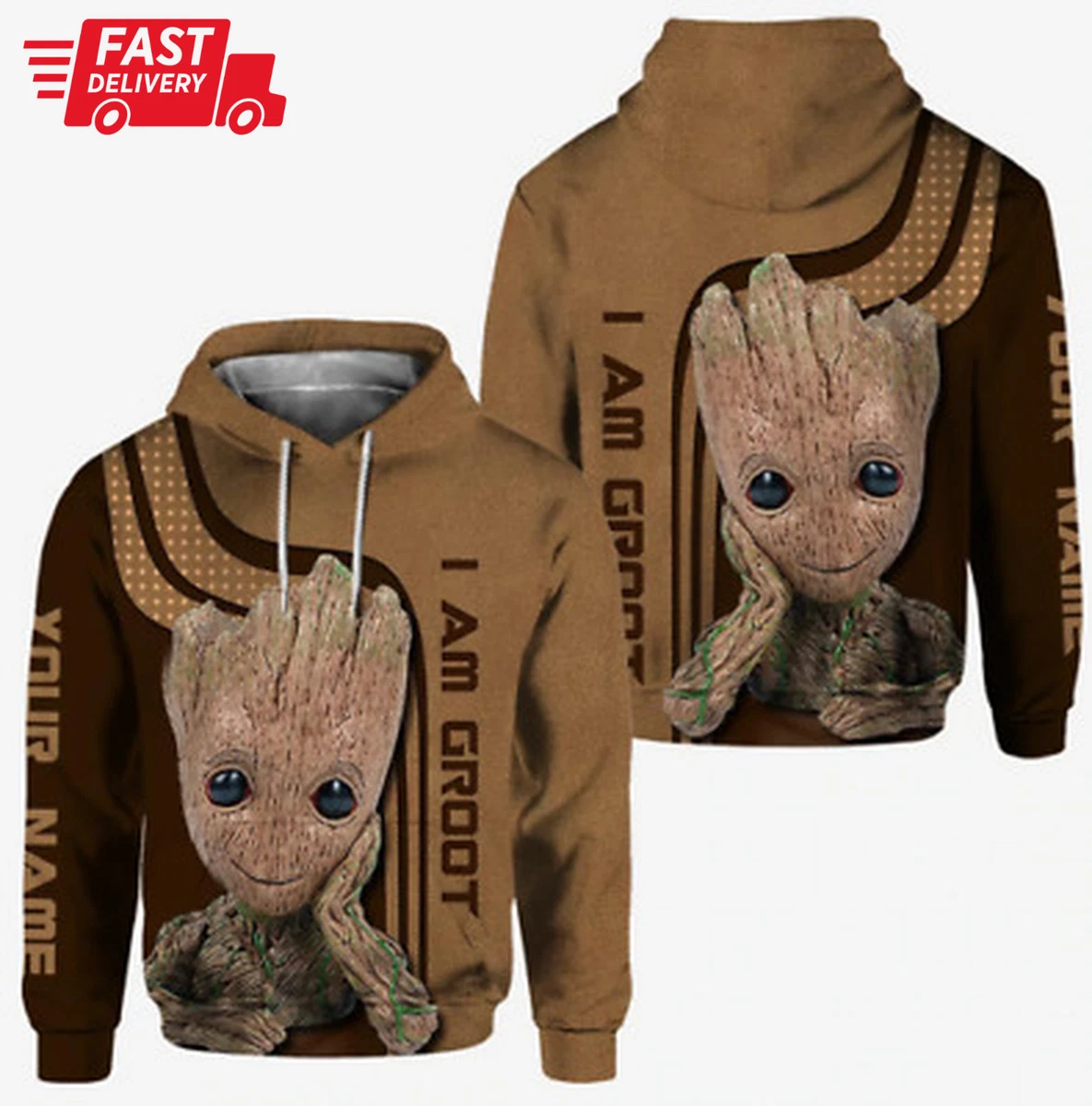 Personalized I m A Groot I m Tree Hoodie 3D All Over Print Us Size