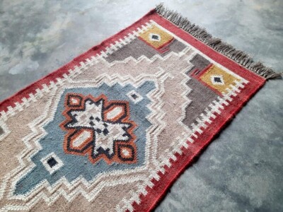 Kilim Rug Handwoven Wool Jute Rug, Vintage Kilim Rug, Traditional kilim Rugs