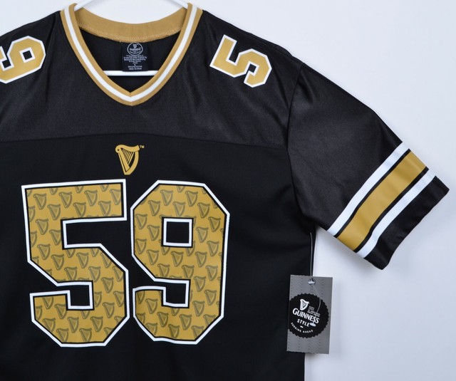 Guinness Men's Sz Large Irish Beer Black Gold Football Jersey NWT | eBay