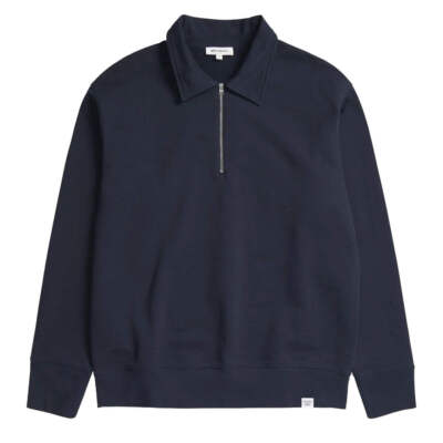 Norse Projects Ketel Relaxed Organic Half Zip Dark Navy