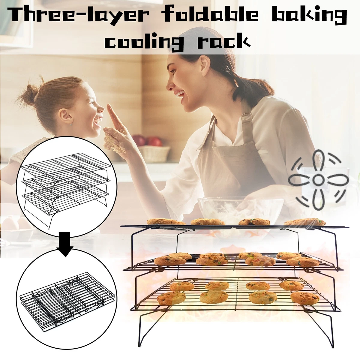 PC Non-Stick Tiered Cooling Racks