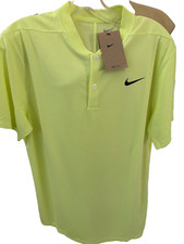NIKE GOLF Dri-Fit Mens Short Sleeve Collarless Polo Shirt Optic Yellow NWT Small