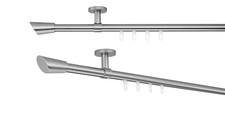 Bastone per tende su misura corsa interna rag distanza soffitto 4 cm colore: effetto acciaio inox