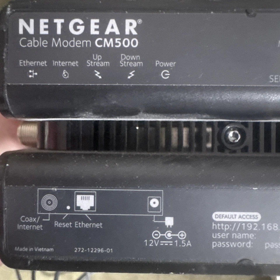NETGEAR CM500 Cable Modem for Internet & Voice w/Cable and Adapter - Image 4 of 4