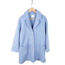Woolovers Women's Blue Wool Overcoat Size Large