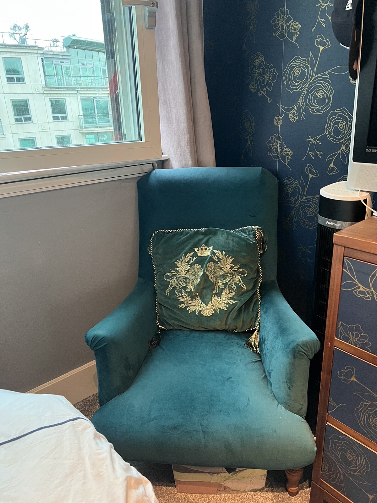 Green Velvet Armchair eBay