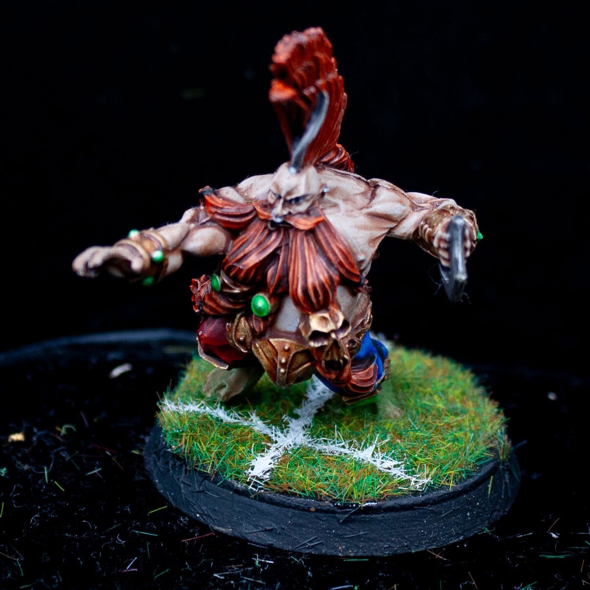 WHFB Dwarf Team Blood Bowl Painted Grim Ironjaw Star Player Forge World
