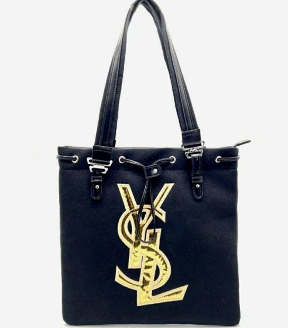 Borsa tote novità Yves Saint Laurent tela borse tote novità borse logo