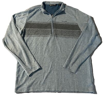 Travis Mathew Sweatshirt Mens XL Heather Copen Blue 1/4 Zip Joshua Tree Pullover