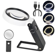 Magnifying Glasses with Light and Stand, 10X 25X Magnifier on Stand-10X