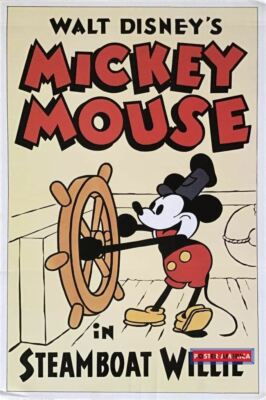 Mickey Mouse in Steamboat Willie Rare Disney Poster 16 x 24 | eBay