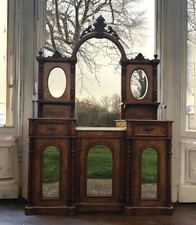 Antique Victorian Walnut Credenza Chiffonier Dresser Potential Sink Vanity Unit