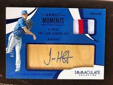 Jonathan Hernandez 2020 Immaculate Collection Debut Jumbo Patch Autographs 02/25