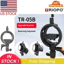 US TRIOPO TR-05B Bowens Flash Bracket Softbox Snoot Holder PK Godox S2 Bracket
