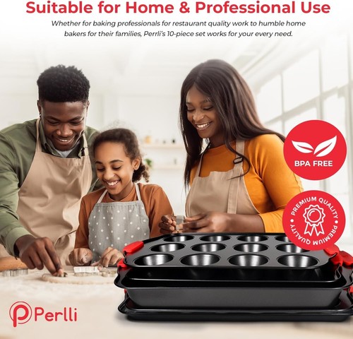 Non-Stick 10-Piece Baking Pan Set, BPA-Free Carbon Steel Bakeware Set with Si... - Picture 6 of 8