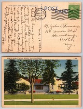 Robert Taylor Home Beverly Hills CA 1938 Linen Postcard Tichnor Bros.