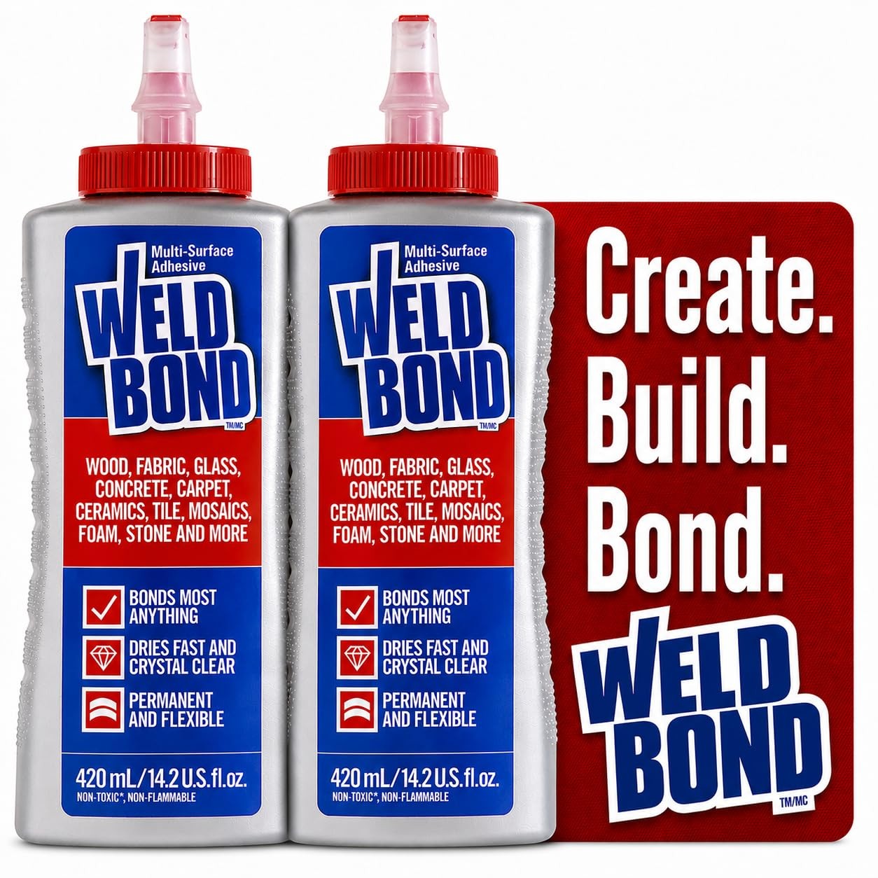 Weldbond Multi-Surface Glue Non-Toxic for Mosaic 2-pack, 420ml (Pack of 2)