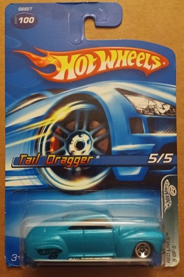 2005 Hot Wheels Kmart Exclusive #100 Red Lines 5/5 TAIL DRAGGER Teal C1