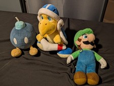 Nintendo Super Mario Plush Lot Koopa Boomerang Luigi Bob Omb X3