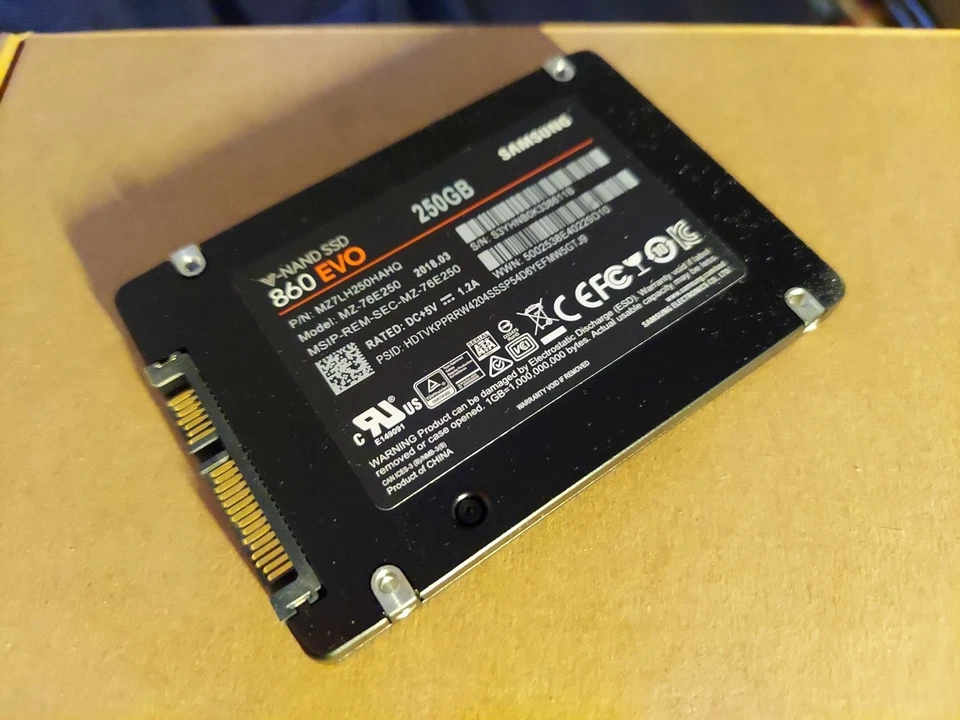 Bulk Lot Qty 5 Fully Tested Samsung 860 EVO 250GB 2.5 SATA SSD Solid State Drive - Image 3 of 3