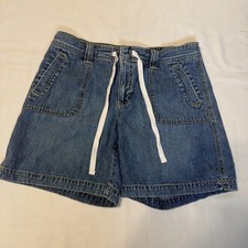 Vintage Y2K 2005 Old Navy Womens Denim Shorts Sz 8 Patch Pockets Preppy Baggy