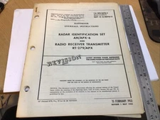 USED Set of Manuals for AN/APX-6 IFF & RT-279/APX IFF Receiver Transmitter