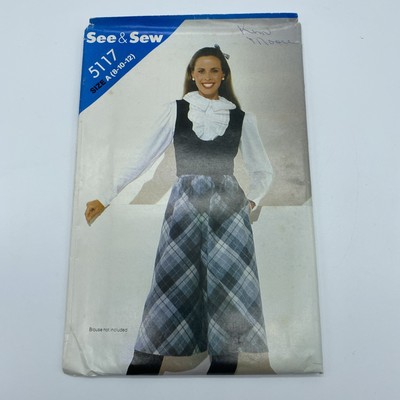 Butterick See & Sew 5117 Misses Vest & Culotte Size A 8 10 12 Sewing Pattern