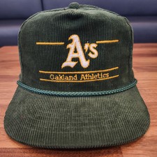 Oakland Athletics A's Vintage Youngan Corduroy Rope Zipperback Hat Split Bar