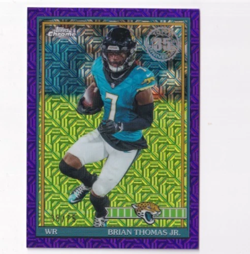 Brian Thomas Jr. 2026 TOPPS FLAGSHIP 1991 PURPLE MOJO REFRACTOR /75 JAGUARS