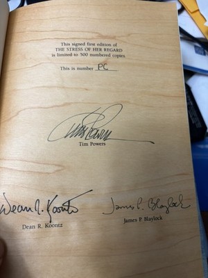 The Stress of Her Regard Tim Powers Charnel House Signed Limited of 500 NEW