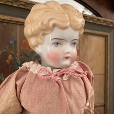 antique blue eyed china head doll e9575d