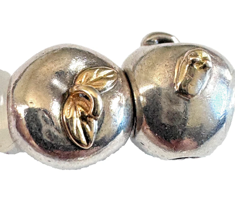 (PAR) MANZANAS PANDORA ORO 14K y SS 790168, 791026 Foto 3 de 4