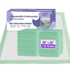 MILDPLUS Disposable Bed Pads 36'' X 36'' Heavy Duty Underpads Extra Large Inc...