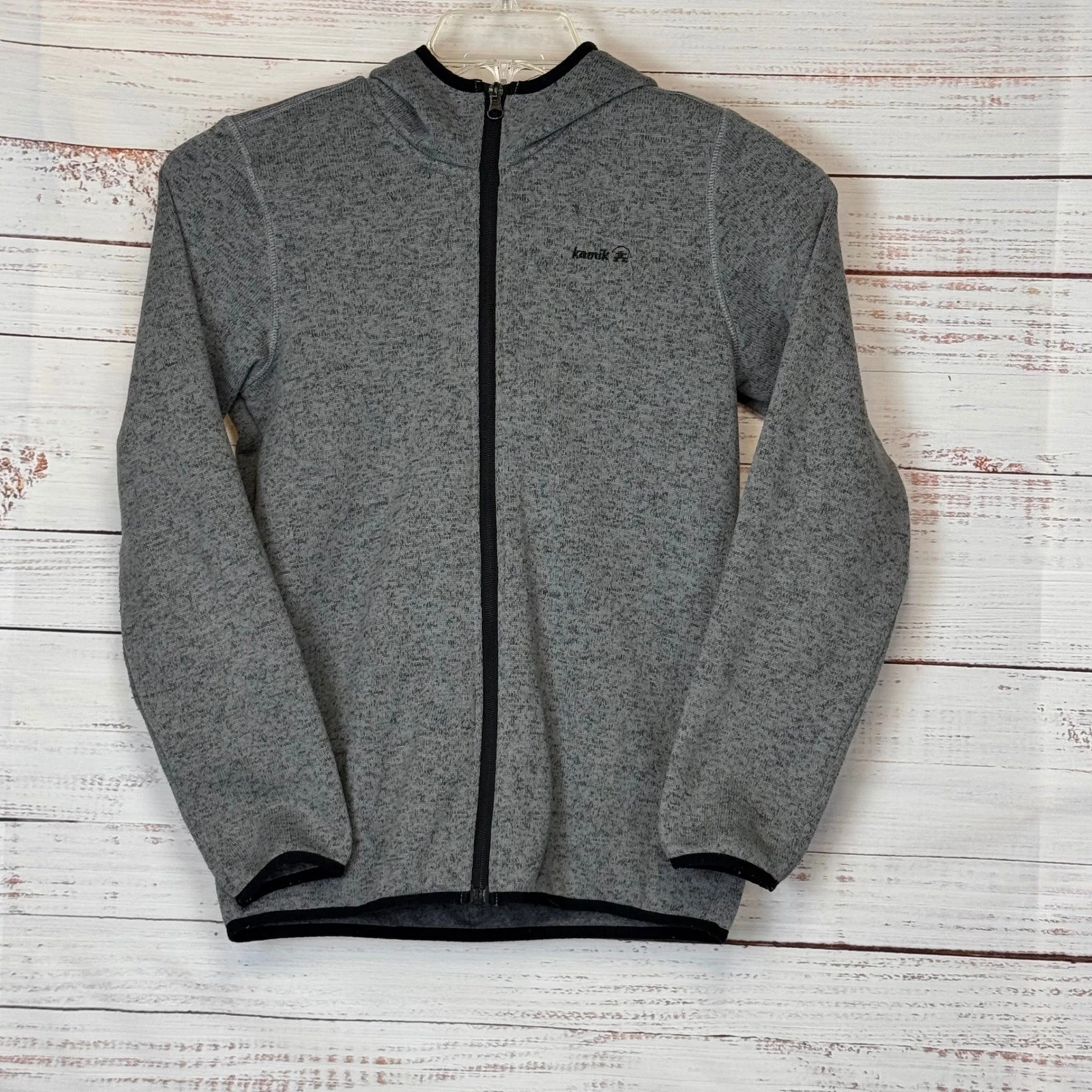 Kamik Boys Full Zip Heather Gray Fleece Hoodie Jacket Size 16