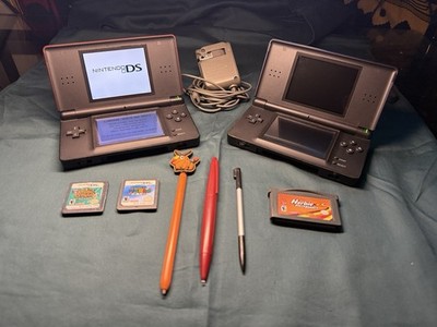 Nintendo DS Lite Crimson Red + FREE Blue DS Lite (For Parts) + Charger + Stylus