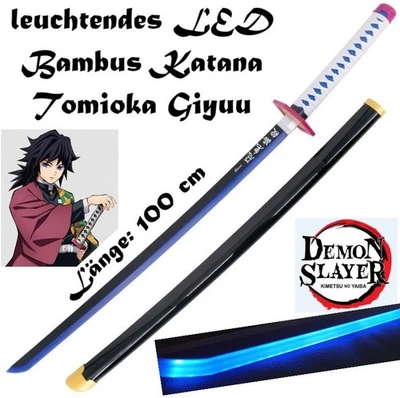EA SPORTING NEU Demon Slayer Bambus LED Katana Lichtschwert 100cm für Cosplay Manga Anime