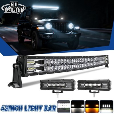 42'' Gebogen LED Arbeitsscheinwerfer mit 2x 6 Zoll Offroad Zusatzscheinwerfer