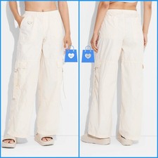 Medium - Womens Mid-Rise Wide Leg Cargo Pants - Wild Fable - Off-White