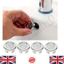 4Pcs Chrome Sink Overflow Cover Ring Bathroom Basin Hole Trim Cap Insert Set